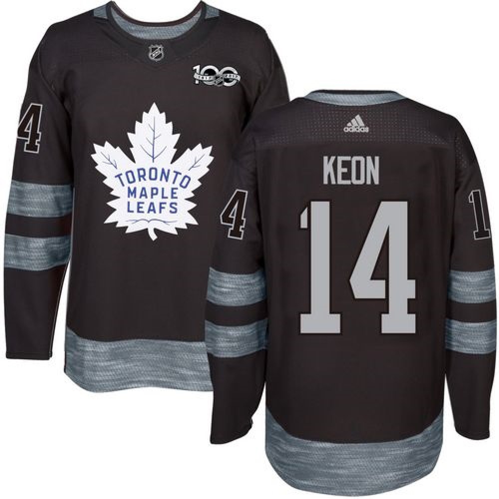Maple Leafs #14 Dave Keon Black 1917-2017 100th Anniversary Stitched NHL Jersey 1