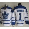 Maple Leafs #1 Johnny Bower White CCM Throwback Winter Classic Stitched NHL Jersey