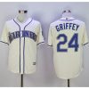 Mariners #24 Ken Griffey Cream New Cool Base2016 Hall Of Fame Patch Stitched MLB Jersey
