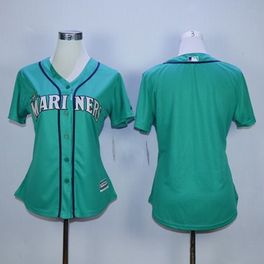 Mariners Blank Green Alternate Women's Stitched MLB Jersey 1