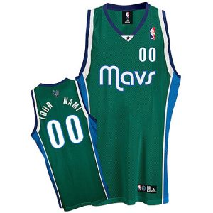 Men's Dallas Mavericks Green Authentic Custom Jersey
