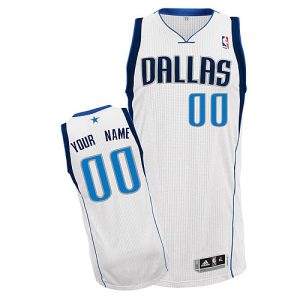 Men's Dallas Mavericks White Authentic Custom Jersey