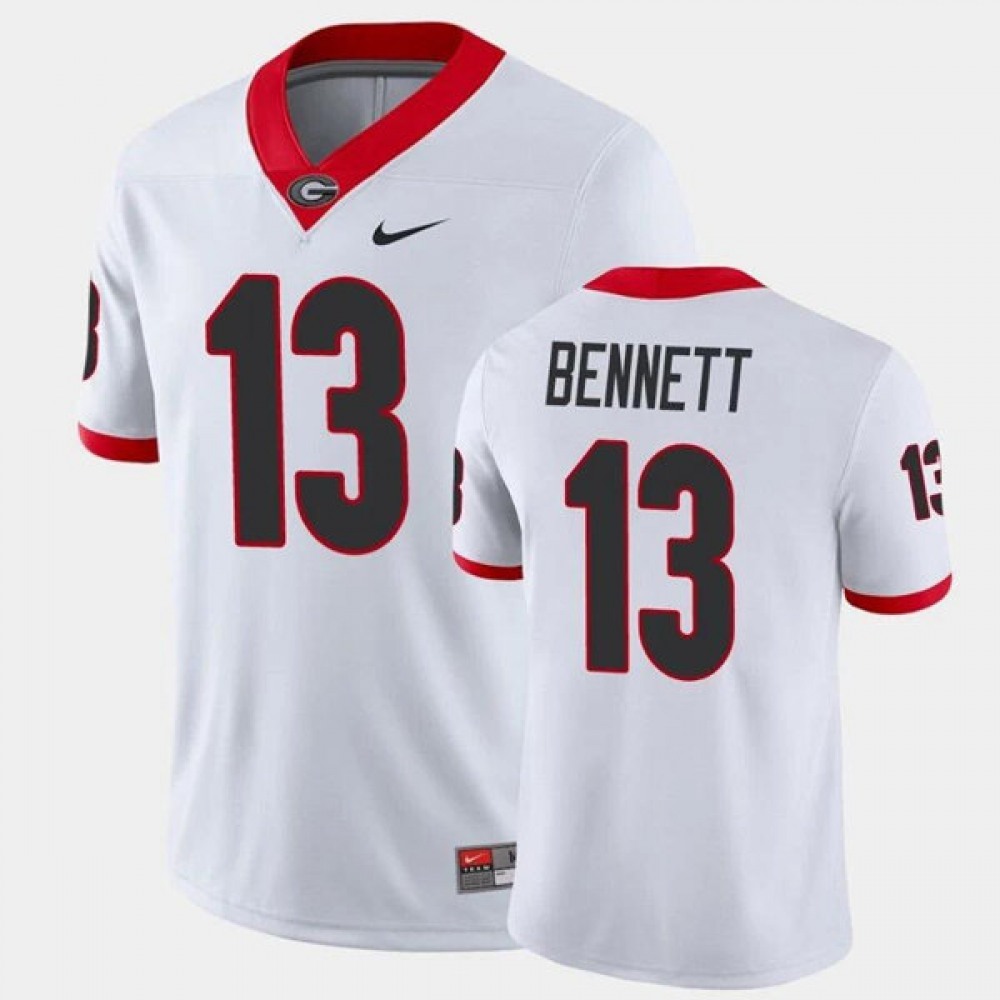 Men's Georgia Bulldogs #13 Stetson Bennett White Stitched Jersey 1