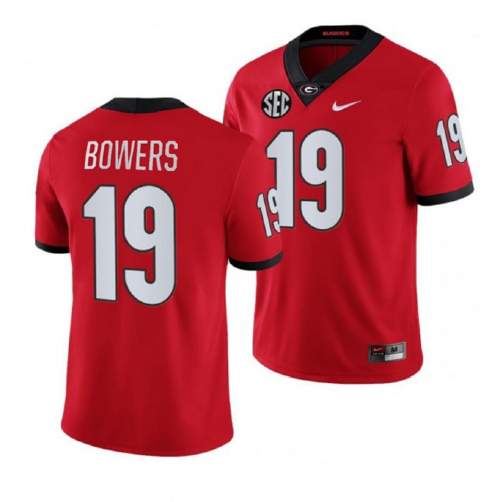 Men's Georgia Bulldogs #19 Brock Bowers Red College Football Stitched Jersey 1