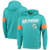 Men's Miami Dolphins 2019 Aqua 100th Season Sideline Team Logo Performance Pullover NFL Hoodie