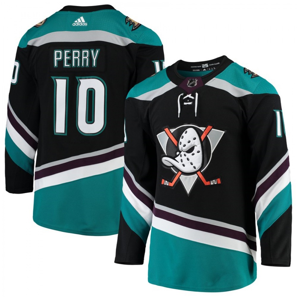 Men's Anaheim Ducks #10 Corey Perry Black Stitched NHL Jersey 1