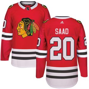 Men's Chicago Blackhawks #20 Brandon Saad Red Stitched NHL Jersey