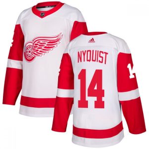 Men's Detroit Red Wings #14 Gustav Nyquist White Stitched NHL Jersey