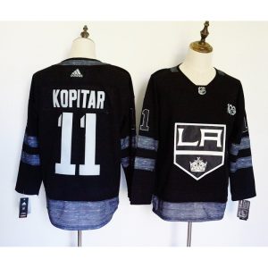 Men's Los Angeles Kings #11 Anze Kopitar Black 1917-2017 100th Anniversary Stitched NHL Jersey