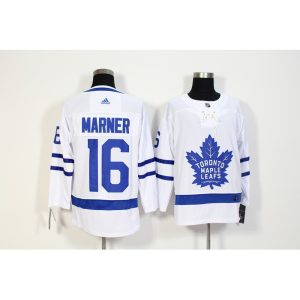 Men's Toronto Maple Leafs #16 Marner White Stitched NHL Jersey