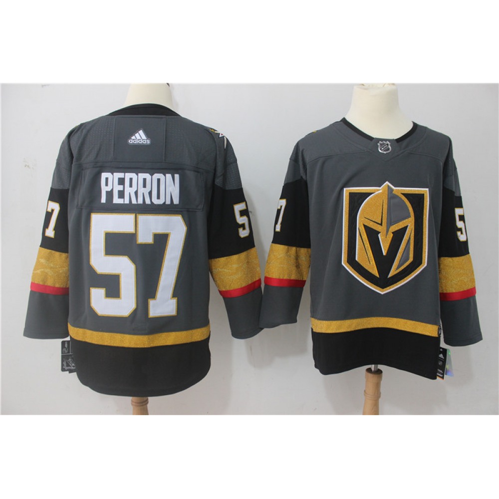 Men's Vegas Golden Knights #57 David Perron Grey Stitched NHL Jersey 1