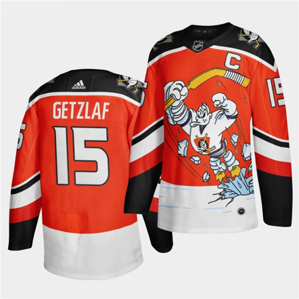 Men's Anaheim Ducks #15 Ryan Getzlaf 2020/21 Orange Reverse Retro Stitched Jersey 1