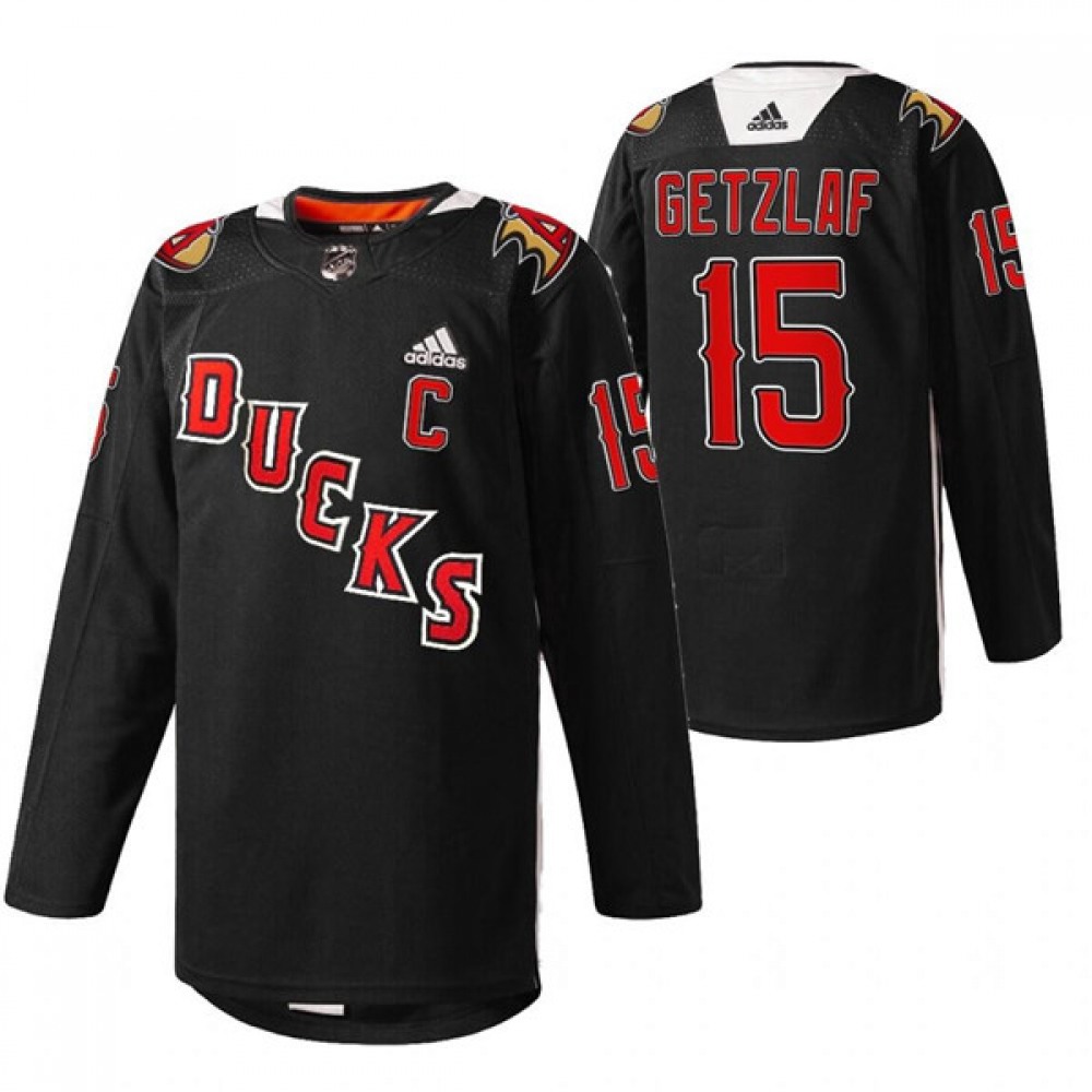 Men's Anaheim Ducks #15 Ryan Getzlaf 2022 Black Angels Night Stitched Jersey 1