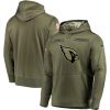Men's Arizona Cardinals 2018 Olive Salute to Service Sideline Therma Performance Pullover Stitched NFL Hoodie