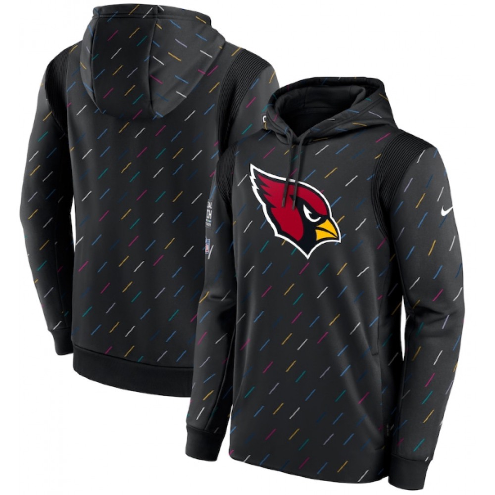 Men's Arizona Cardinals 2021 Charcoal Crucial Catch Therma Pullover Hoodie 1