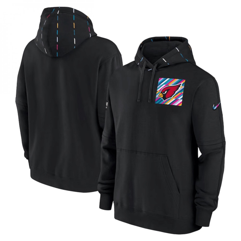 Men's Arizona Cardinals Black 2023 Crucial Catch Club Pullover Hoodie 1
