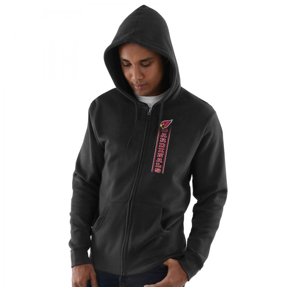 Men's Arizona Cardinals Black Hook and Ladder Full-Zip NFL Hoodie 1