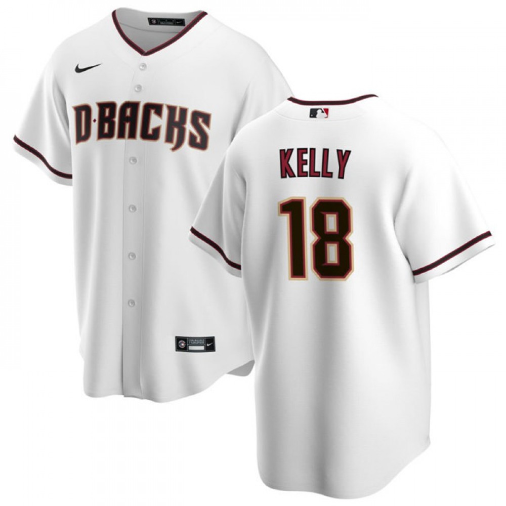 Men's Arizona Diamondbacks #18 Carson Kelly White Cool Base Stitched Baseball Jersey 1
