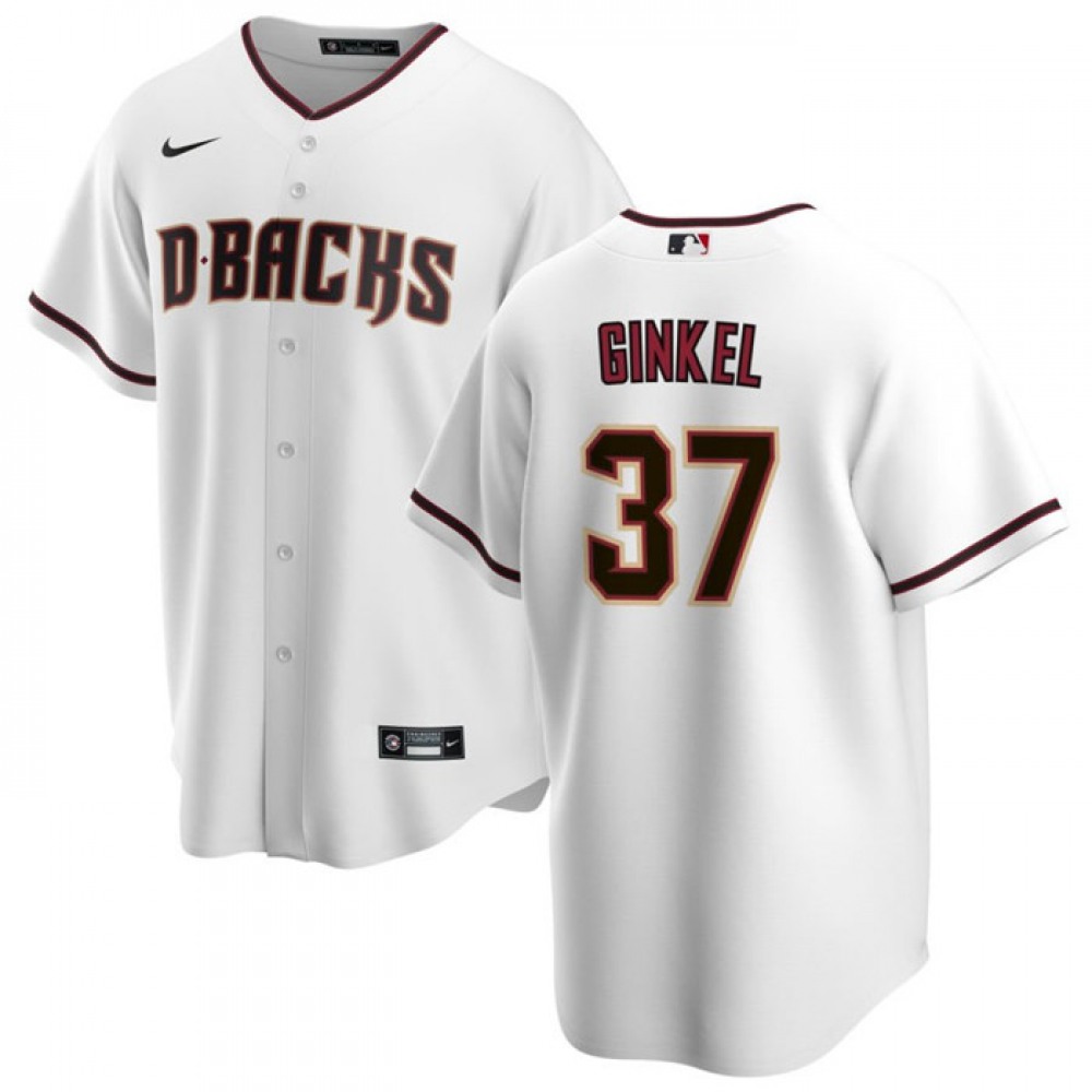 Men's Arizona Diamondbacks #37 Kevin Ginkel White Cool Base Stitched Baseball Jersey 1