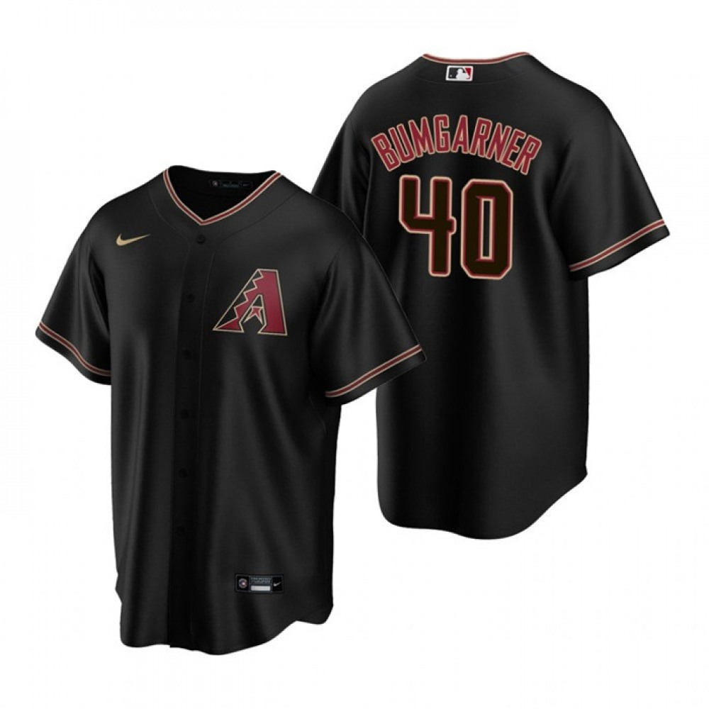 Men's Arizona Diamondbacks #40 Madison Bumgarner Black Cool Base Stitched Baseball Jersey 1