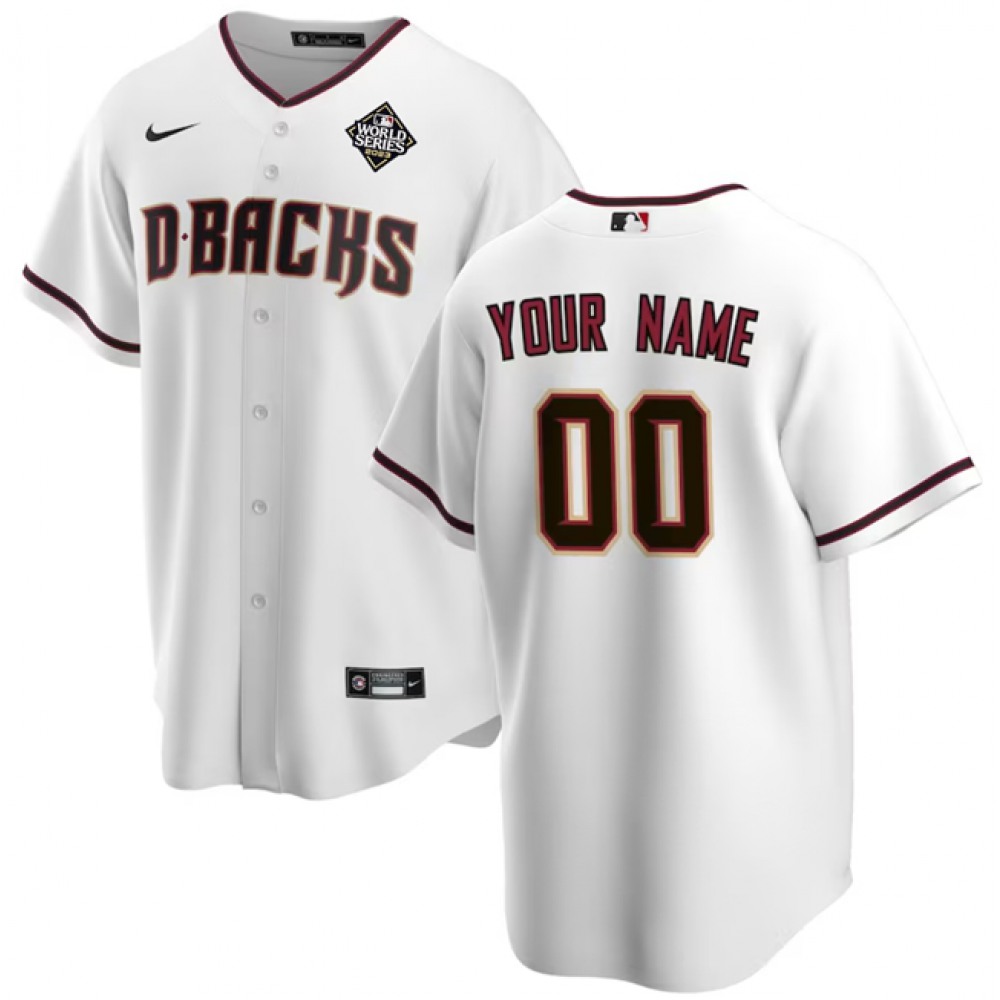Men's Arizona Diamondbacks ACTIVE Player Custom White 2023 World Series Home Cool Base Stitched Baseball Jersey 1
