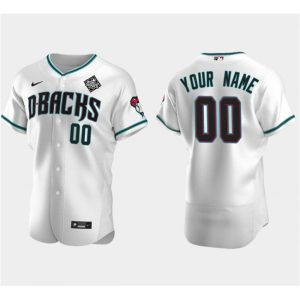Men's Arizona Diamondbacks Actve Player Custom White 2023 World Series Flex Base Stitched Jersey