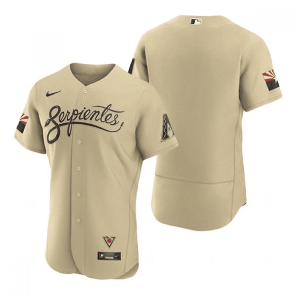 Men's Arizona Diamondbacks Blank 2021 Cream City Connect Flex Base Stitched MLB Jersey 1