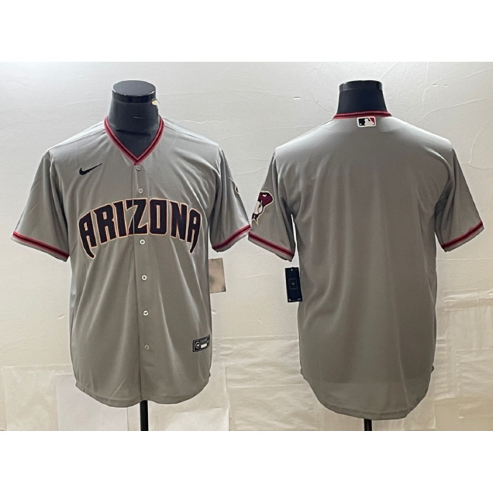 Men's Arizona Diamondbacks Blank Grey Cool Base Stitched Baseball Jersey 1