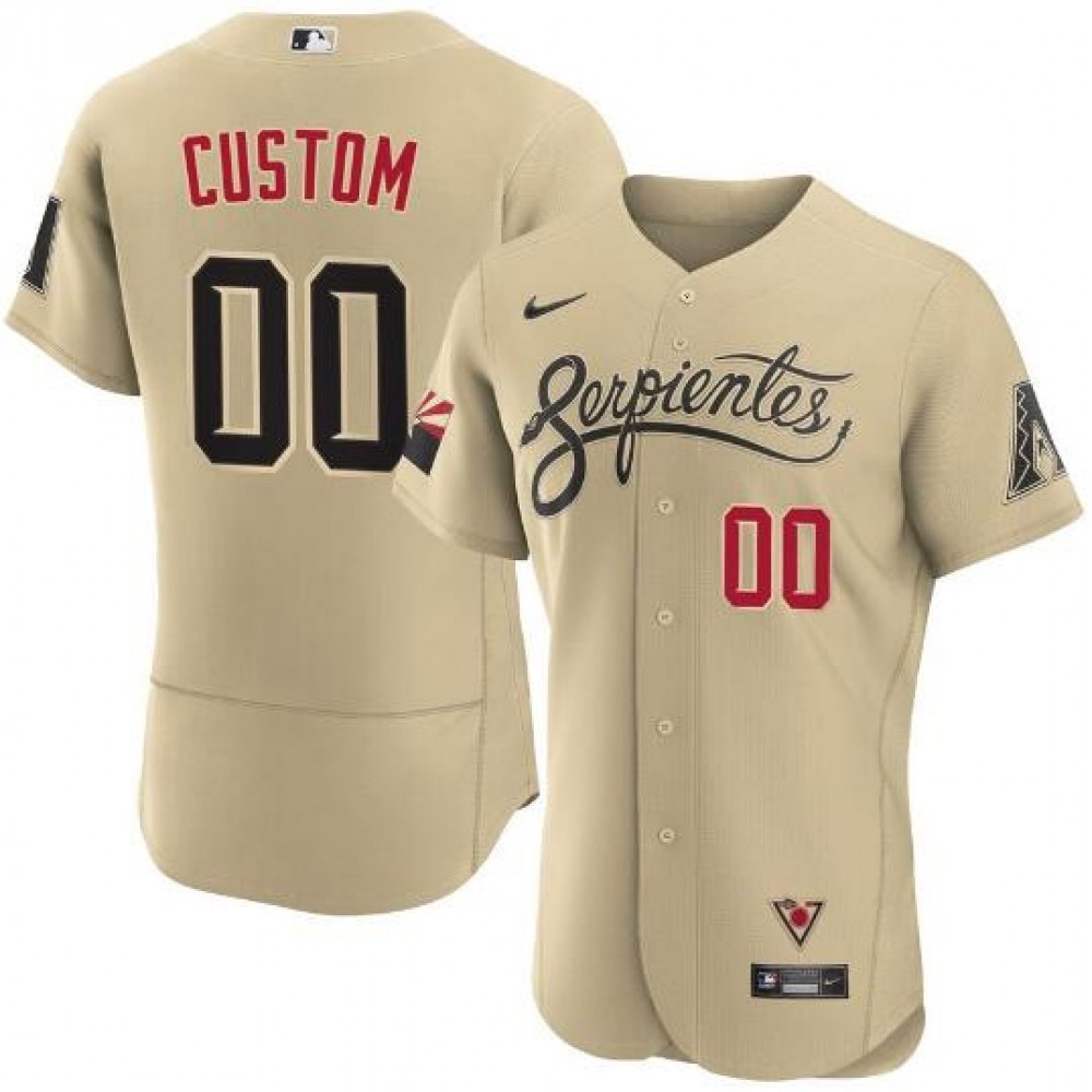 Men's Arizona Diamondbacks Customized 2021 Gold City Connect Flex Base Jersey 1