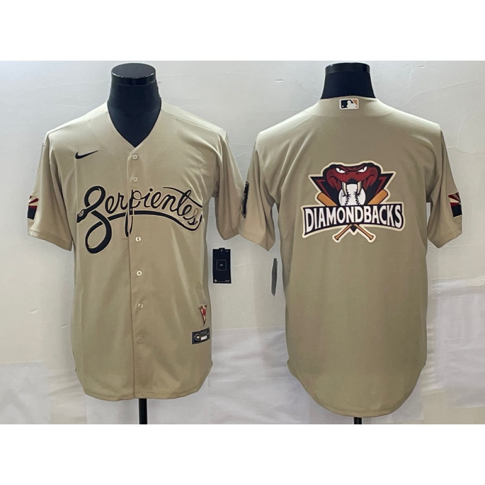 Men's Arizona Diamondbacks Cream City Connect Team Big Logo Cool Base Stitched Baseball Jersey 1