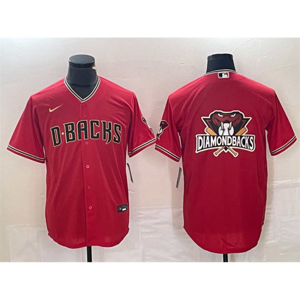 Men's Arizona Diamondbacks Red Team Big Logo Cool Base Stitched Baseball Jersey 1