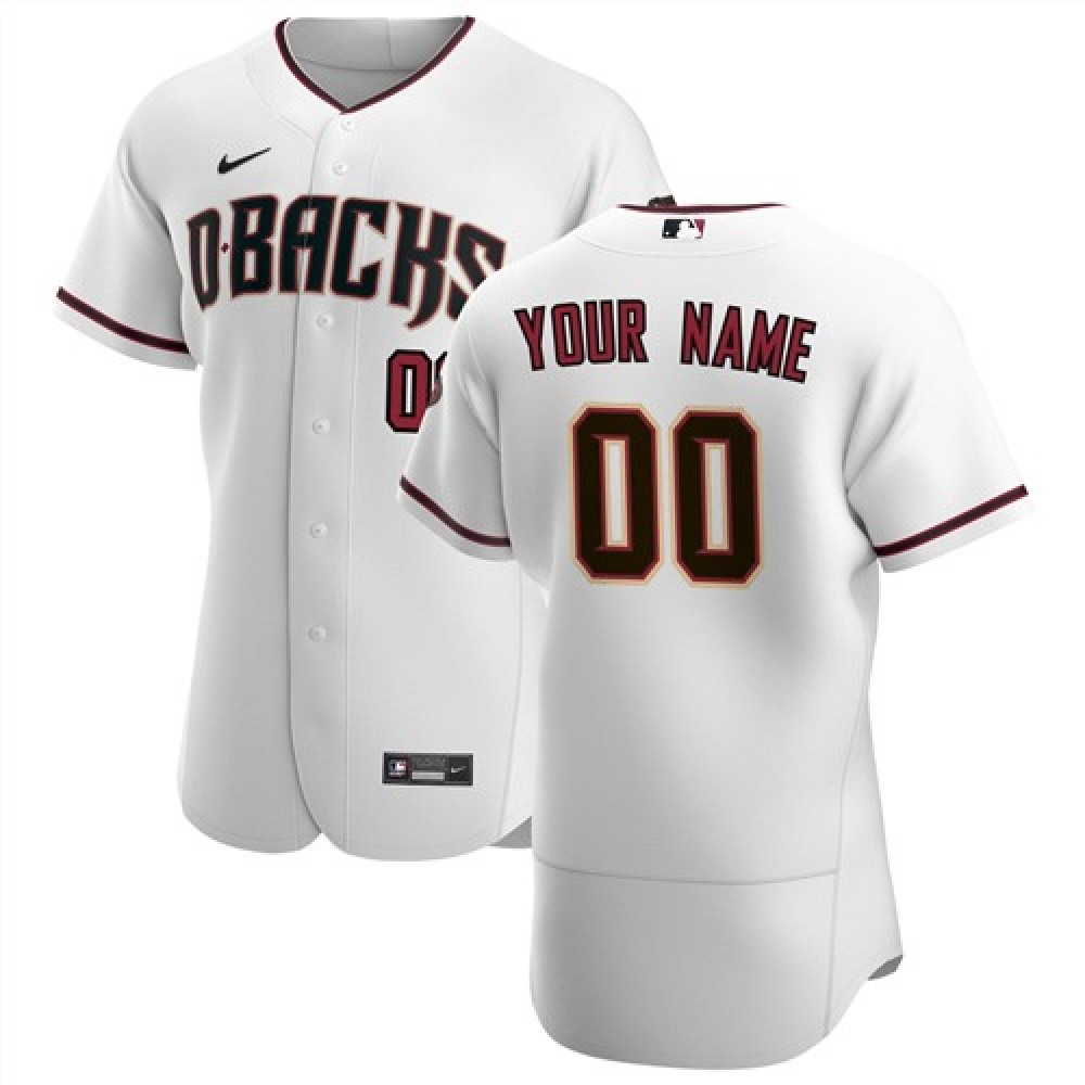 Men's Arizona Diamondbacks White Customized Stitched MLB Jersey 1