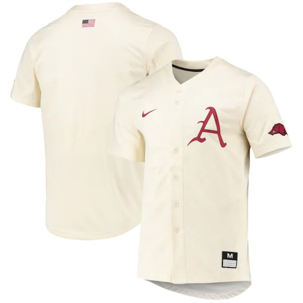 Men's Arkansas Razorbacks Blank Cream Vapor Untouchable Stitched Jersey 1