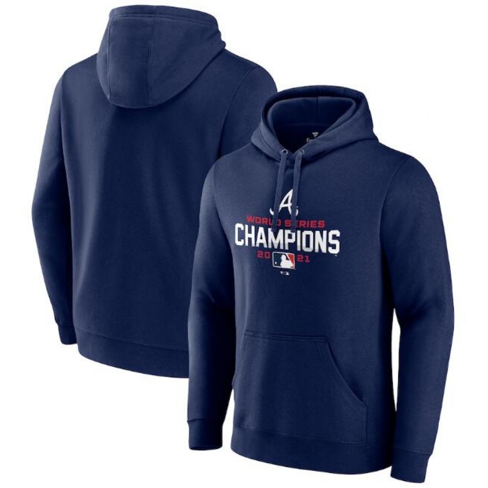Men's Atlanta Braves 2021 Navy World Series Champions Pullover Hoodie 1