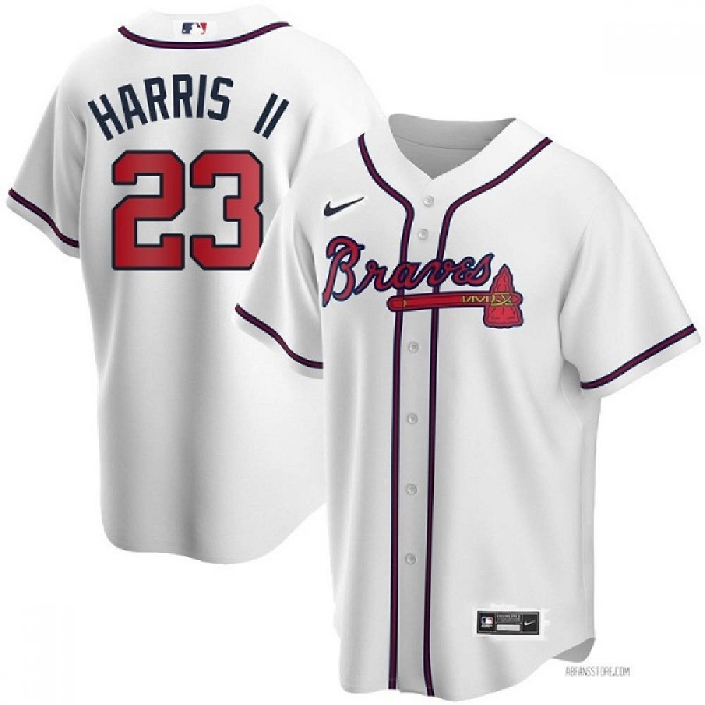 Men's Atlanta Braves #23 Michael Harris ii White Cool Base Stitched Baseball Jersey 1