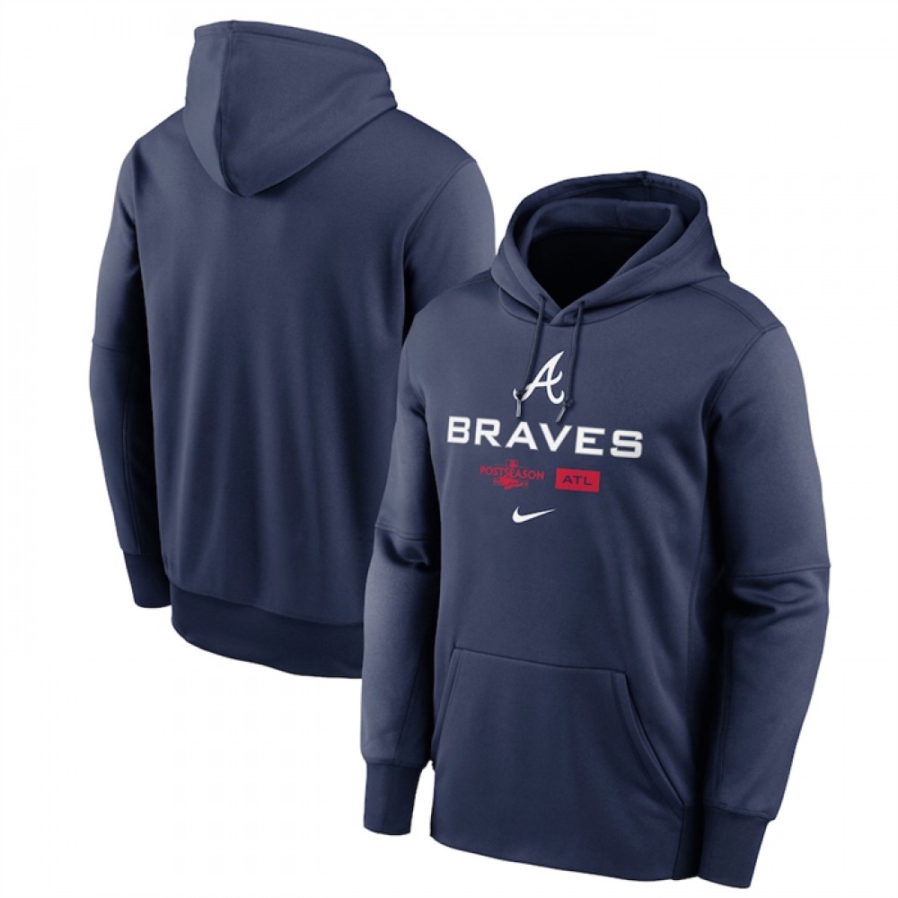 Men's Atlanta Braves Navy 2022 Performance Pullover Hoodie 1