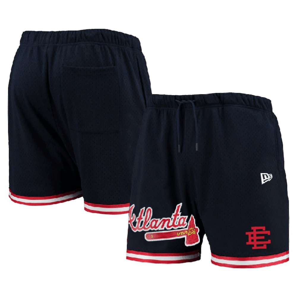 Men's Atlanta Braves Navy Mesh Shorts 001 1