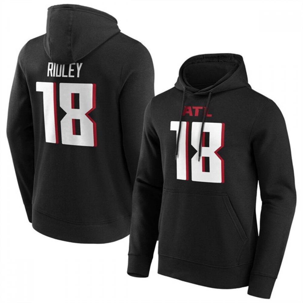 Men's Atlanta Falcons #18 Calvin Ridley Black Hoodie 1