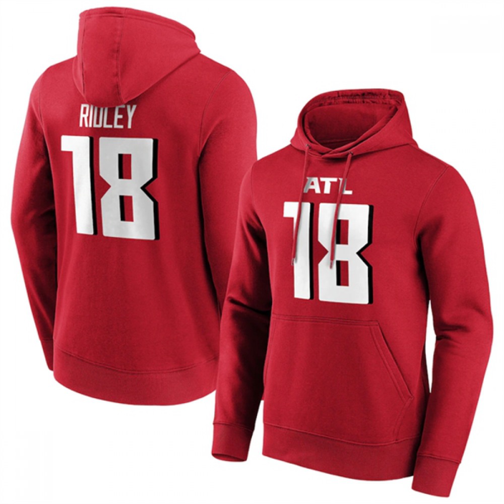 Men's Atlanta Falcons #18 Calvin Ridley Red Hoodie 1