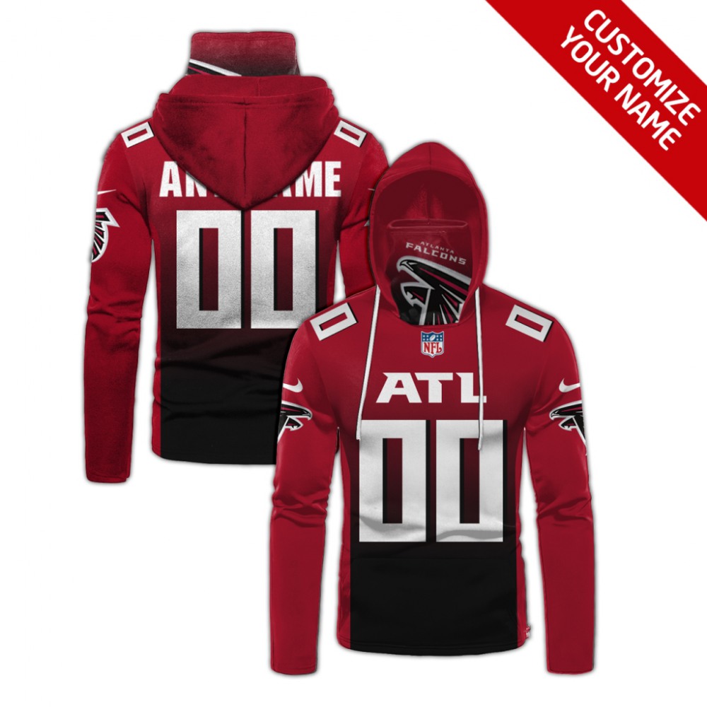 Men's Atlanta Falcons 2020 Red/Black Customize Hoodie Mask 1