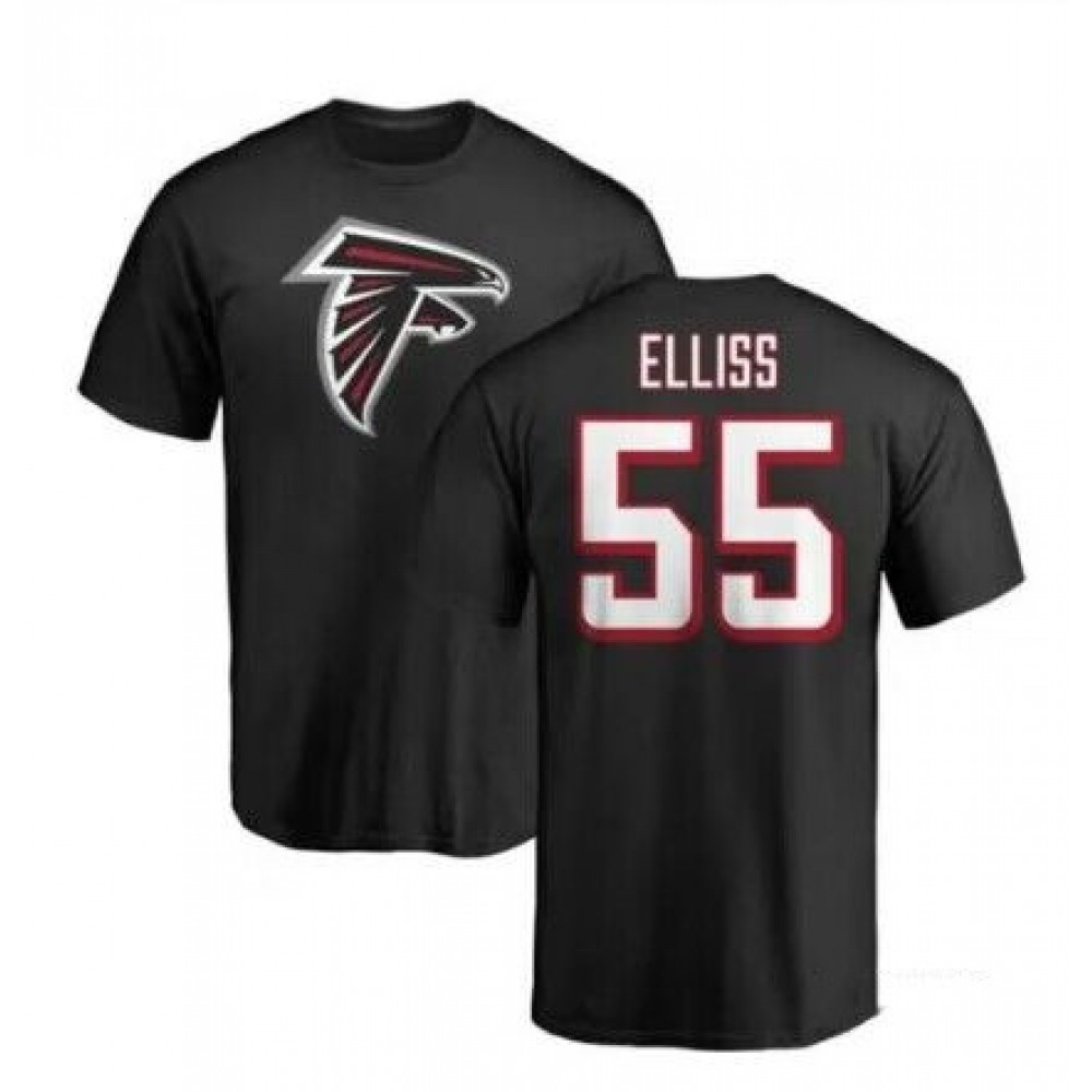 Men's Atlanta Falcons #55 Kaden Elliss Black T-Shirt 1