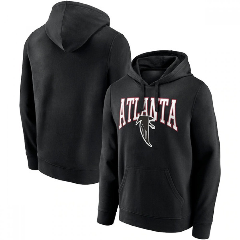 Men's Atlanta Falcons Black Gridiron Classics Campus Standard Pullover Hoodie 1