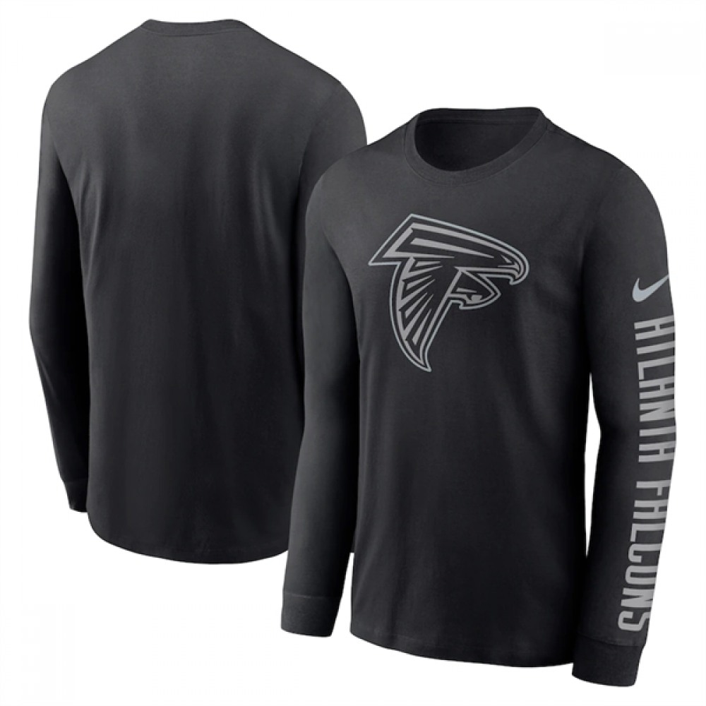 Men's Atlanta Falcons Black Long Sleeve T-Shirt 1