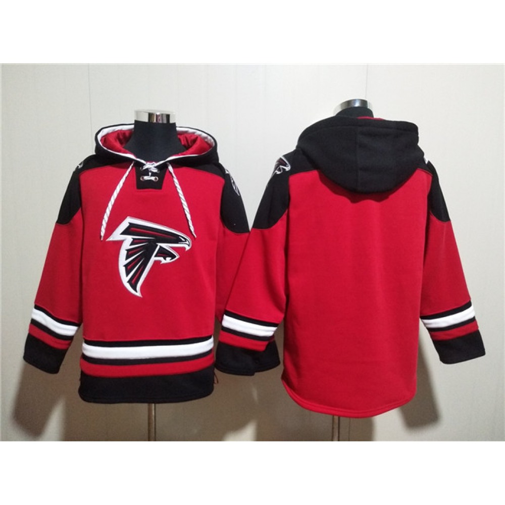 Men's Atlanta Falcons Blank Red Ageless Must-Have Lace-Up Pullover Hoodie 1