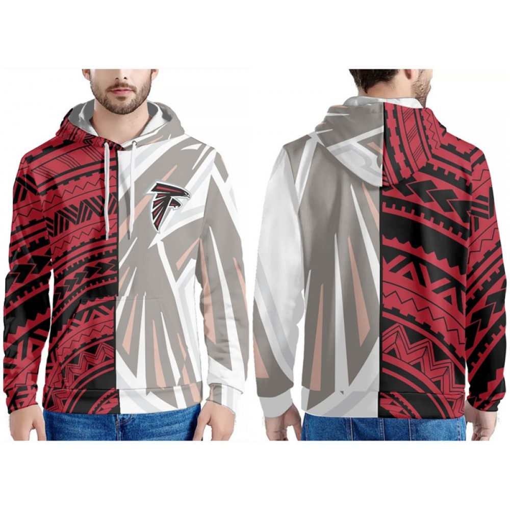Men's Atlanta Falcons Red/White Pullover Hoodie 1