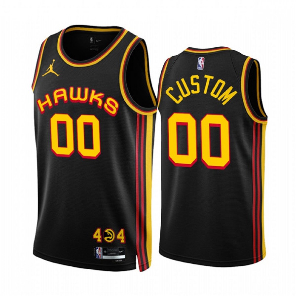Men's Atlanta Hawks Customized 2022/23 Black Statement Edition Stitched Jersey 1