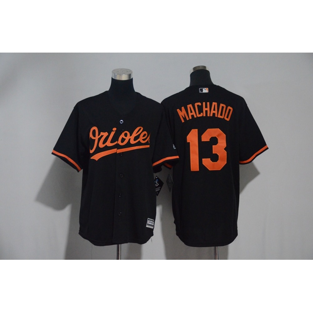 Men's Baltimore Orioles #13 Manny Machado Black Cool Base Stitched MLB Jersey 1