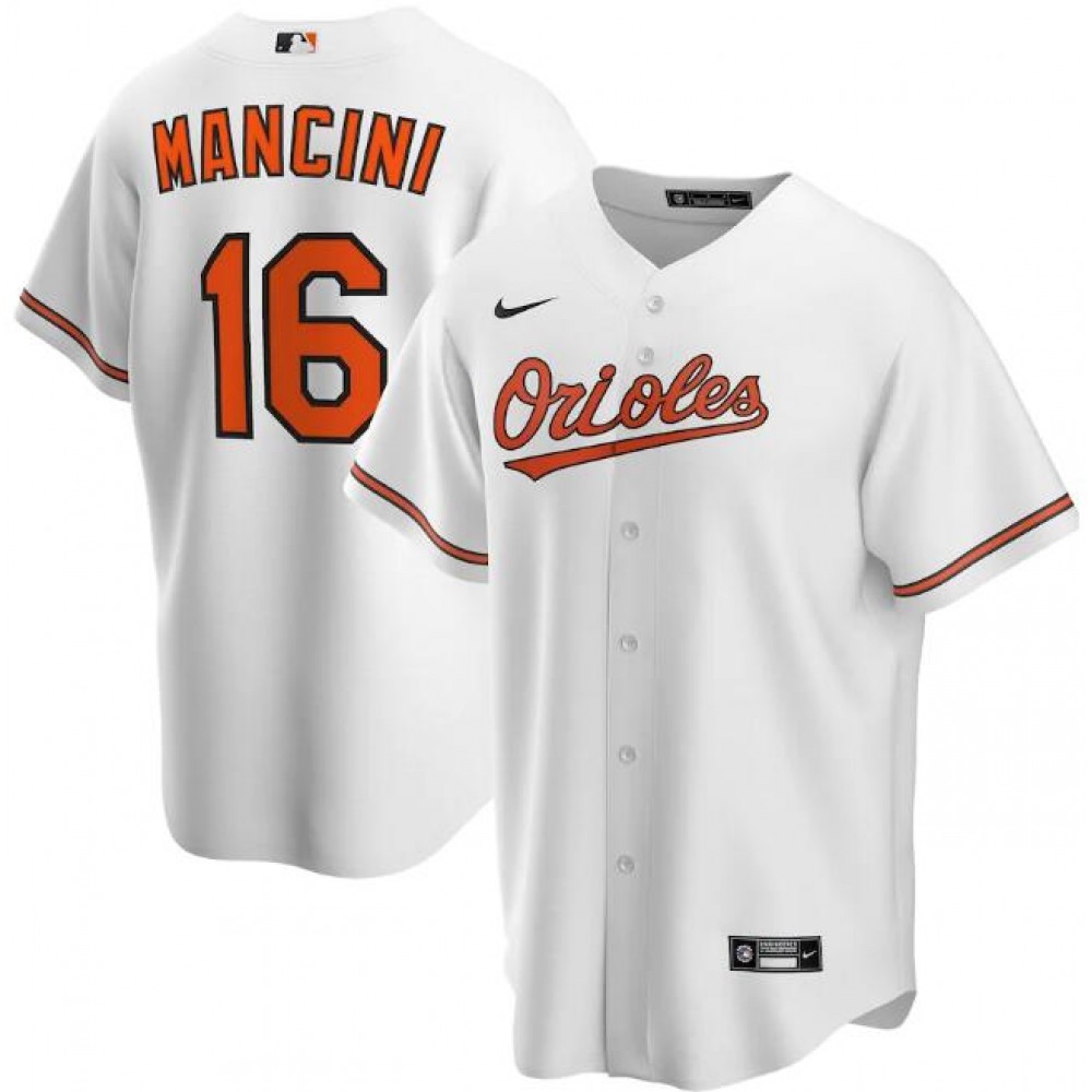 Men's Baltimore Orioles #16 Trey Mancini White Cool Base Stitched Jersey 1