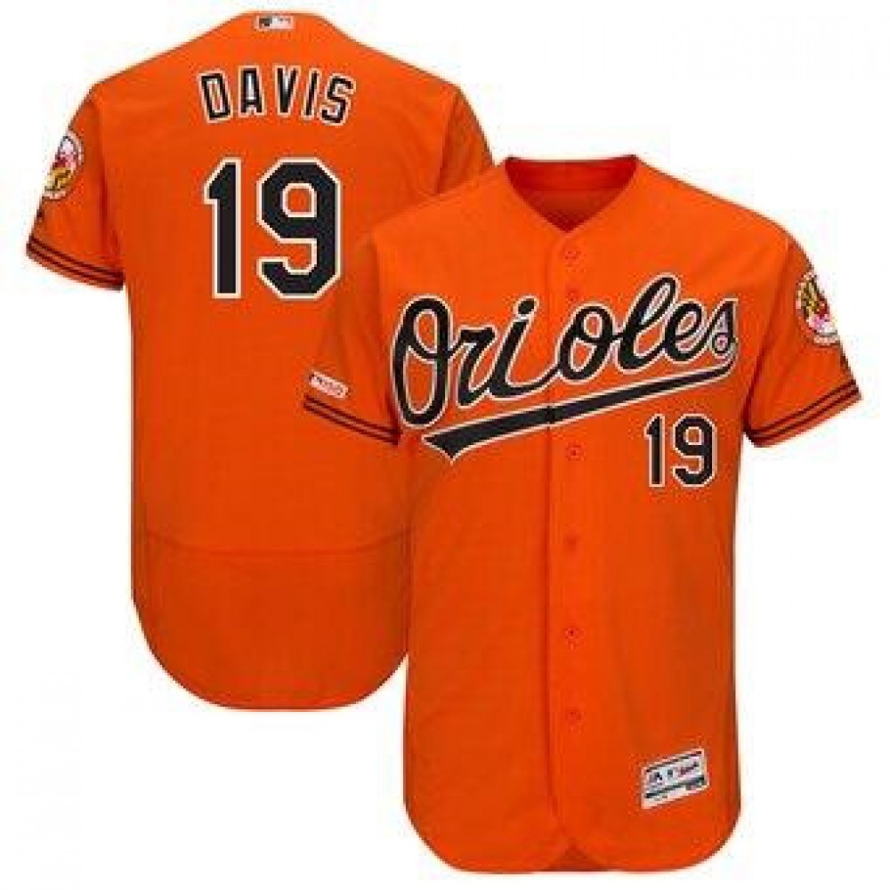 Men's Baltimore Orioles #19 Chris Davis Orange Flex Base Stitched MLB Jersey 1
