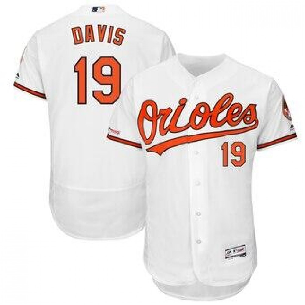 Men's Baltimore Orioles #19 Chris Davis White Flex Base Stitched MLB Jersey 1